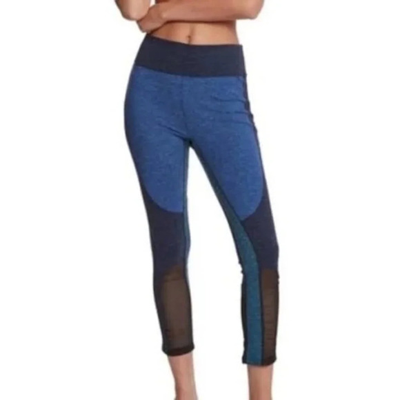 Free People Movement Dylan Blue Mesh High Waist Cropped Leggings - Picture 1 of 7